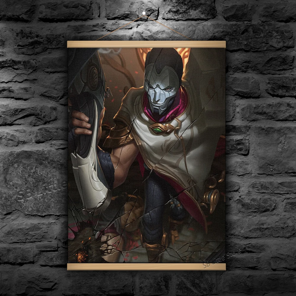 Jhin Character ADC League Of Legends LOL Video Game Canvas Painting Arcane Poster  Animation Tapestry Design Creativity