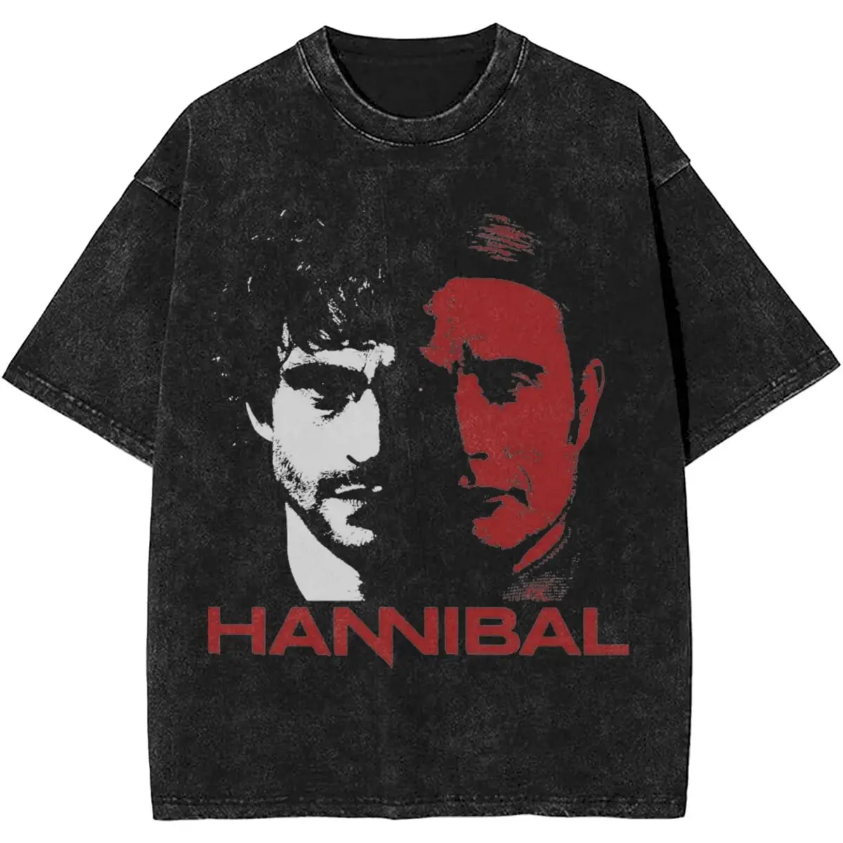 Vintage Hannibal Mads Mikkelsen Shirt Apparel Loose Tees for Men Women Harajuku T-shirt Clothing