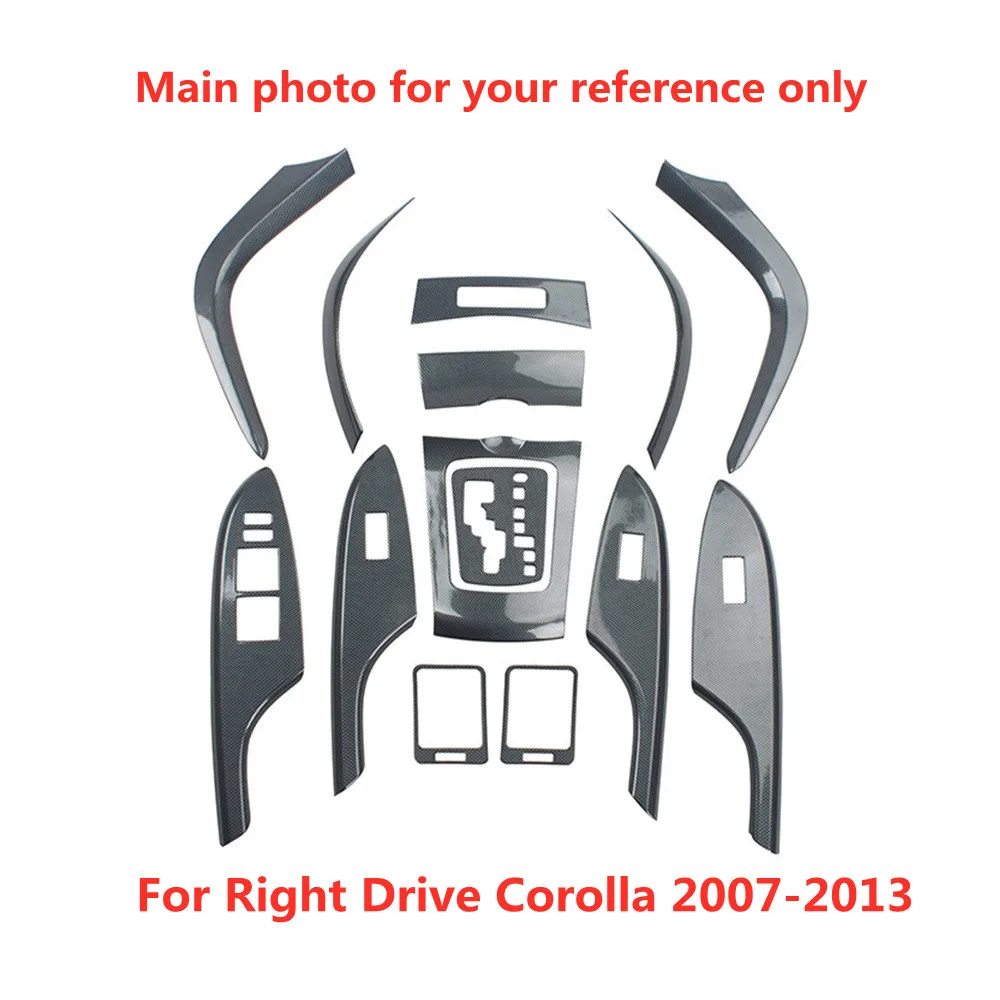 Carbon Fiber Printed for Toyota Corolla Axio Altis 2007 2008 2009 2010 2011 2012 2013 Center Gear Panel Window Control Cover