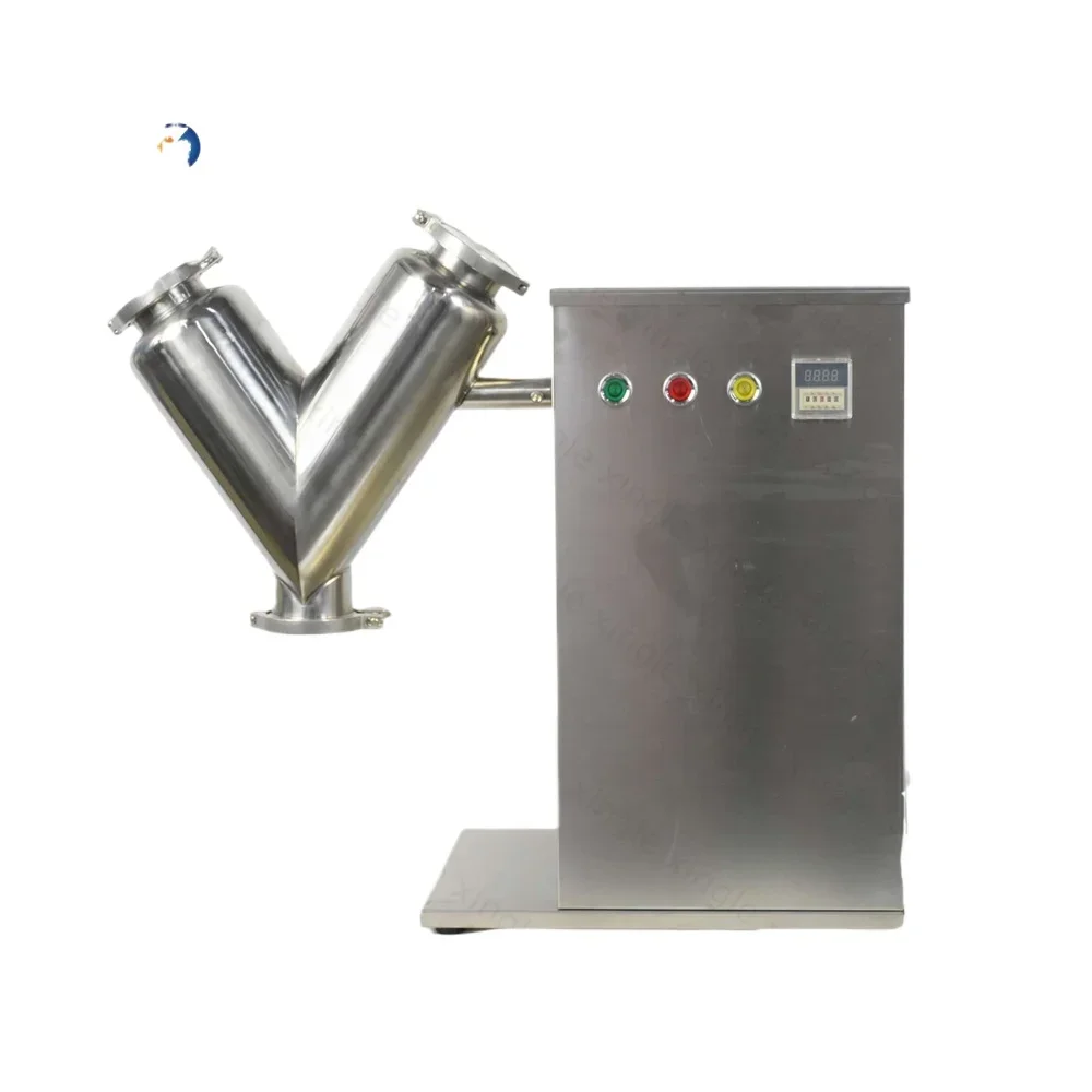 

Mini V type 2L stainless steel protein spices washing powder blender mixer automatic food processing dry powder mixing machine