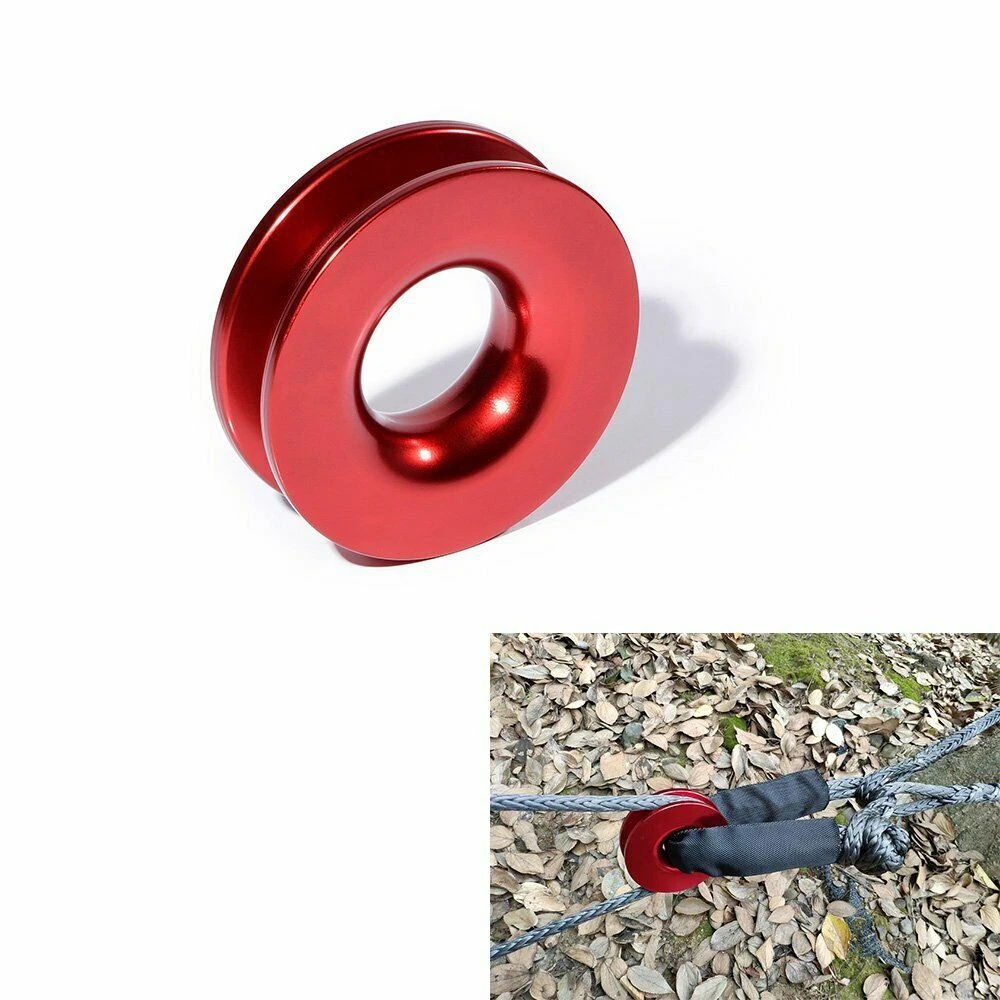 Aluminum RECOVERY RING SNATCH-RING 41000Lb for 3/8 1/2Inch Synthetic Winch Rope RED