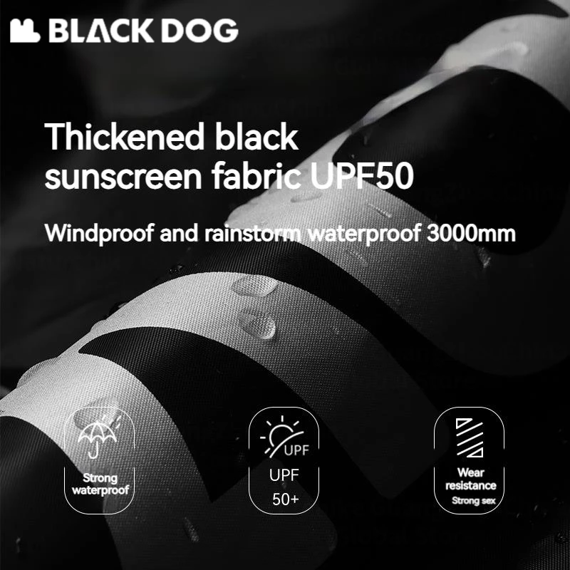 Imagem -04 - Naturehike Blackdog Protetor de Sol Preto Revestimento de Camping Tarp Portátil Grande Espaço Tenda Pára-sol Upf50 Mais à Prova d Água Pu3000