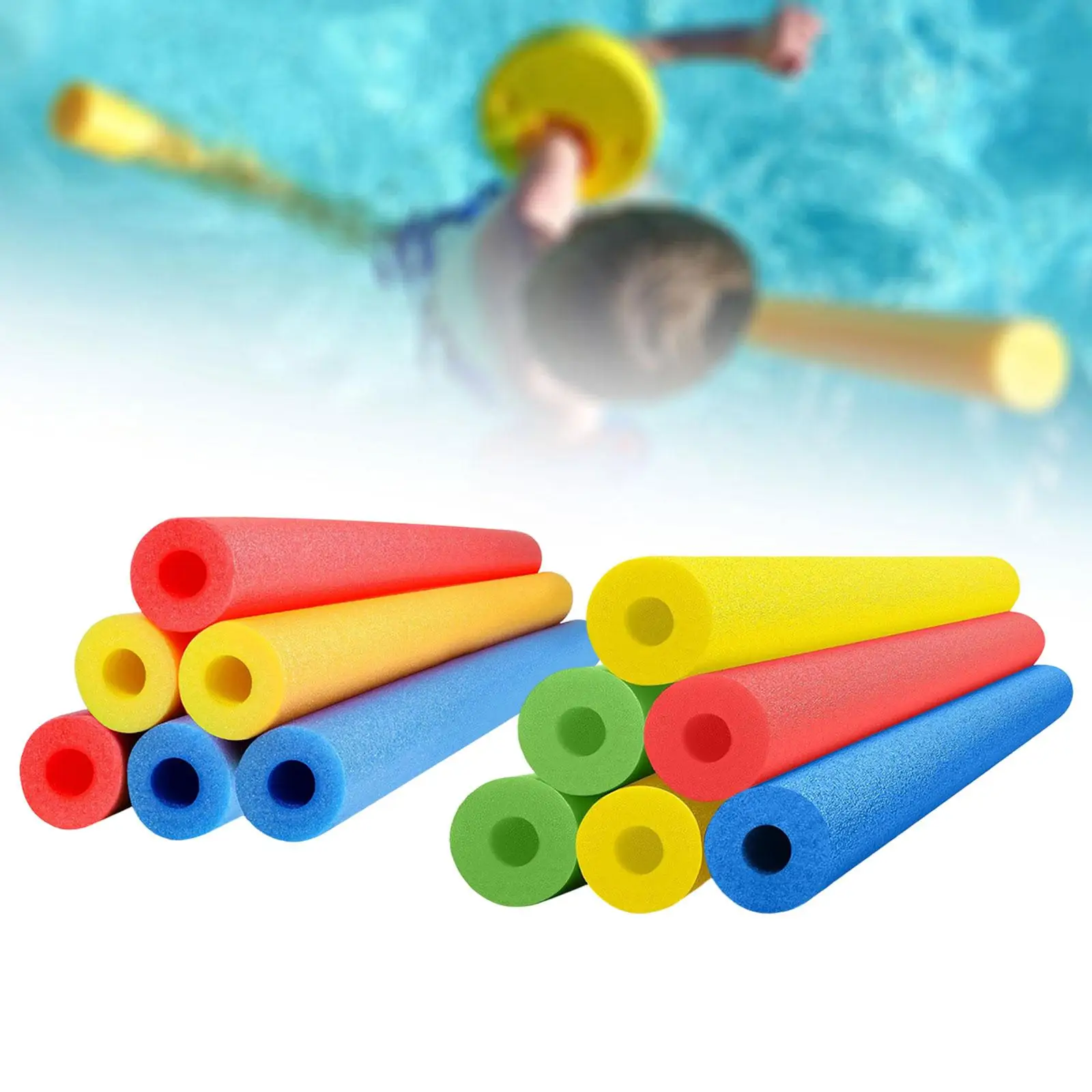 Family Pack Hollow Foam Pool Noodles Floating Buoyancy Rod Water Learning Tube for Swimming Pool