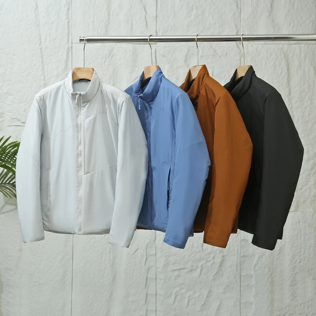 

Lulu Tee-Proof Texture Cotton Jaet Stand Collar Thiened Men's Winter Coat Warm Outerwear Couple Sle Faion Urban Casual