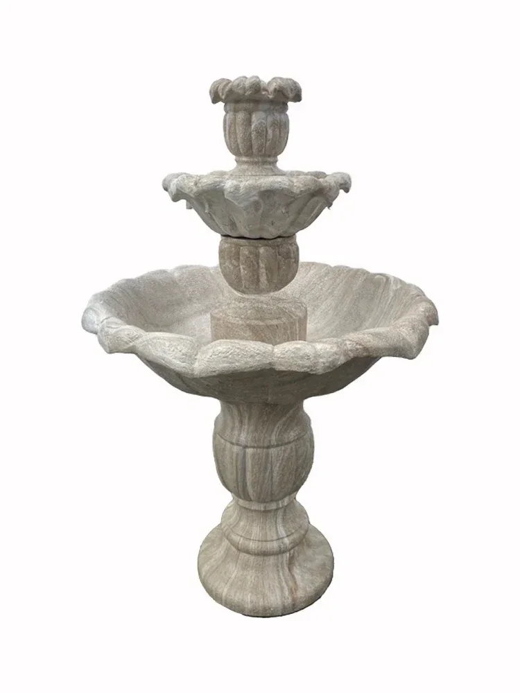 

European outdoor running water water fountain ornament fish pond circulation courtyard garden hotel floor-to-ceiling landscape