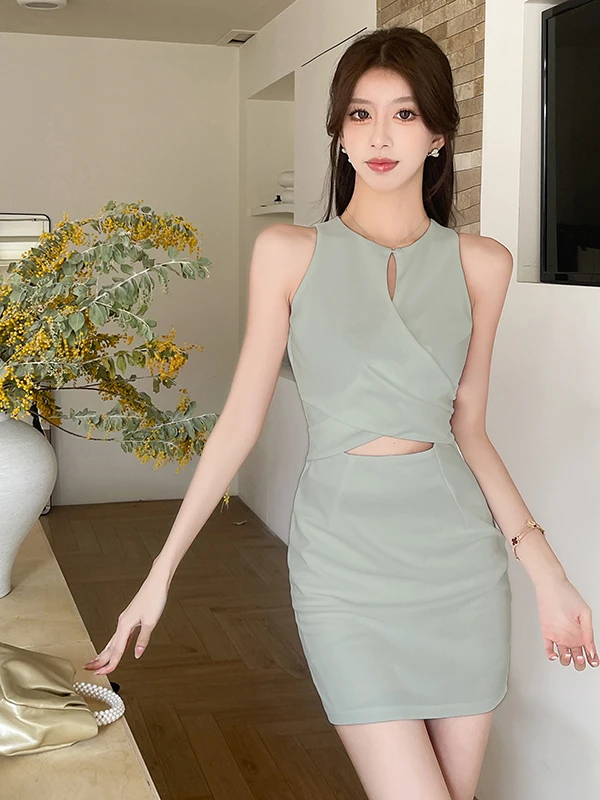 Sexy ahueca hacia fuera Neline Dr mujer novedad de verano Sle cintura alta Svel vestido de noche Ladylike Ele Par Dr