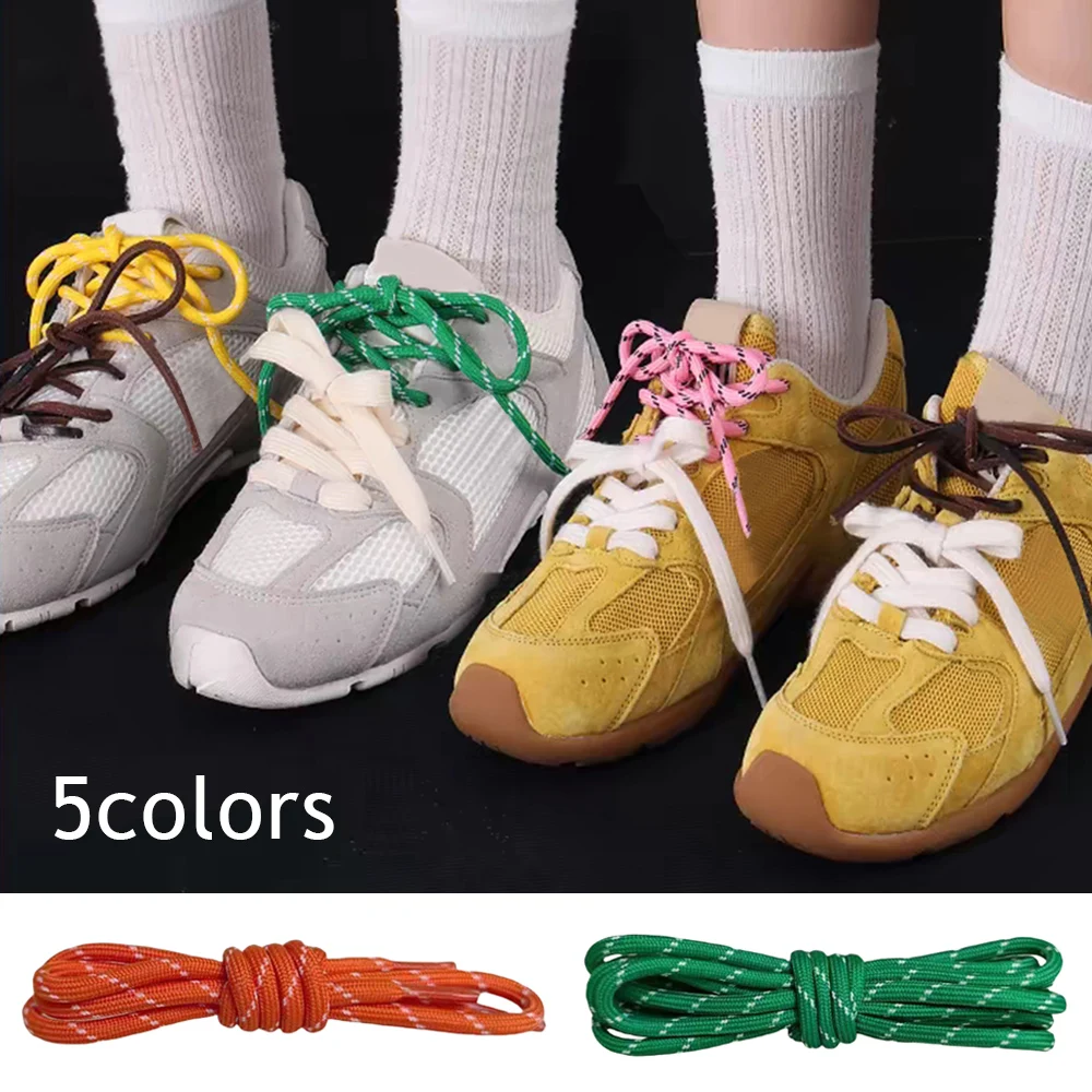 Hot 4pcs/set DIY Shoelaces Round Flat Leather Shoelaces Combination Sports Sneakers Individual Shoes Laces Korean Shoestrings image 4