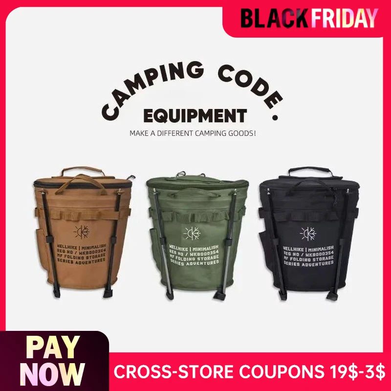 Outdoor camping fresh-keeping bucket, foldable ice bucket, portable storage box, insulated refrigerated bag, picnic bag