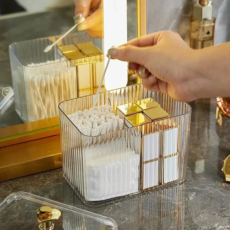 

Transparent Plastic Square Swabs Cosmetic Organizer Storage Box Cotton Pads Holder For Daily Storage