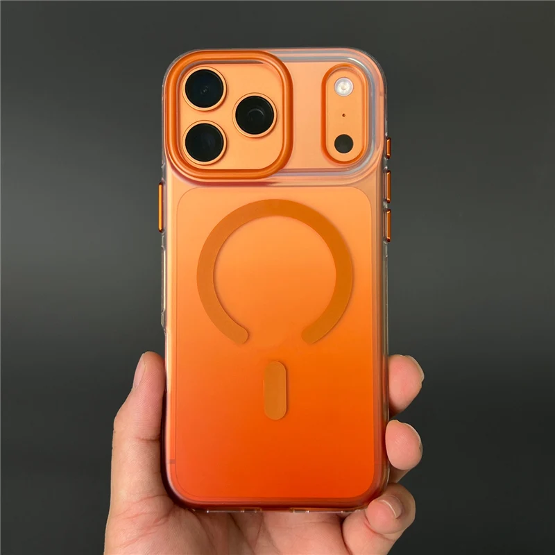 Trendige Matte Halbtransparente Farbverlauf-Hülle für Magsafe Magnetische Hülle Geeignet für iPhone 18Pro 17promax 17Pro Sturzsichere Abdeckung – Detail 3