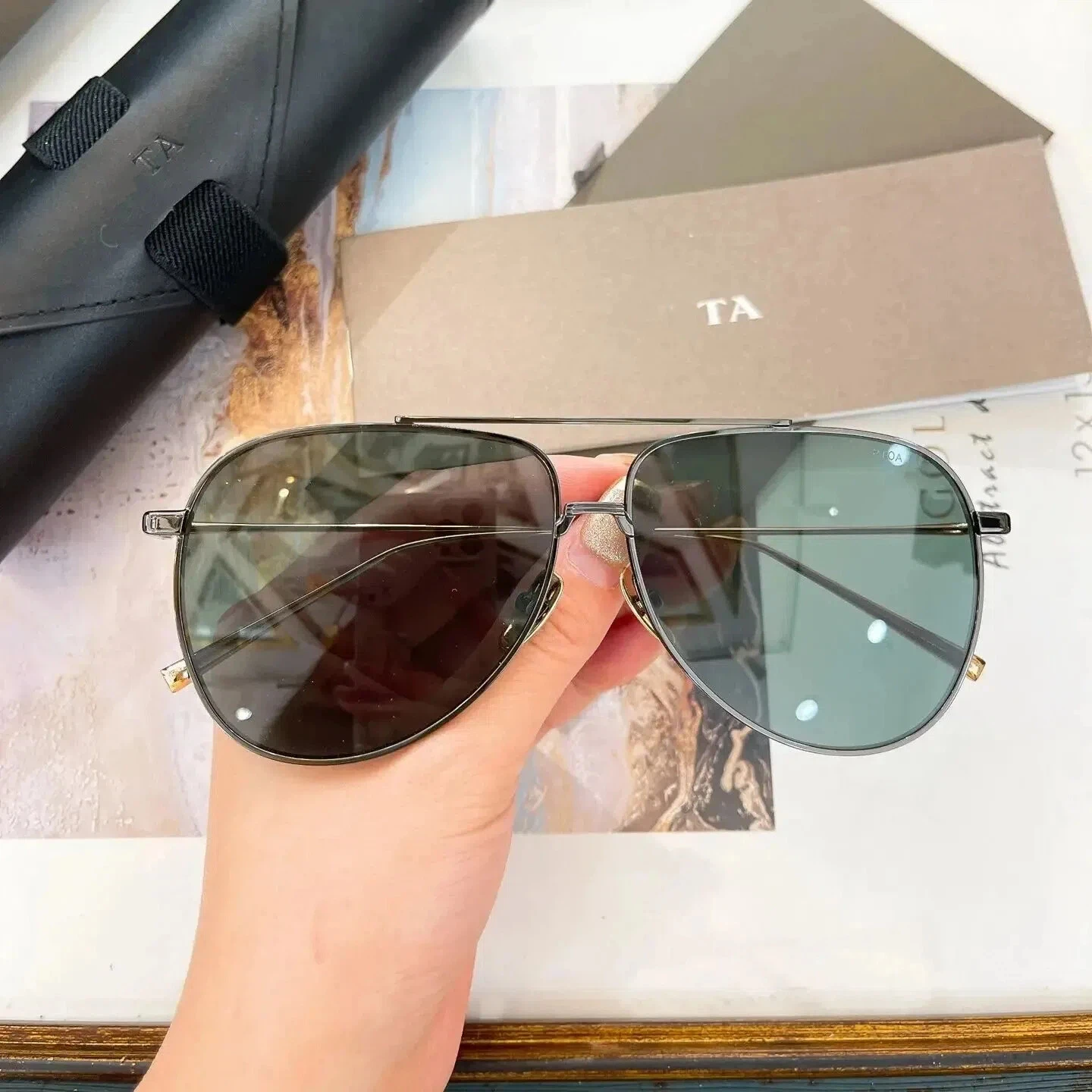 

Authentic For DIYTA DT ARTOA.92 DTS160 Oval Alloy Frame Men Women Sun Glasses Luxury Designer UV400 Male Couple Eyewear With Box