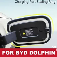 1Pcs Car Charging Port Dust Plug Cover For BYD Dolphin Seagull 2023 2024 Charging Port Rubber Sealing Ring Sticker Accessories
