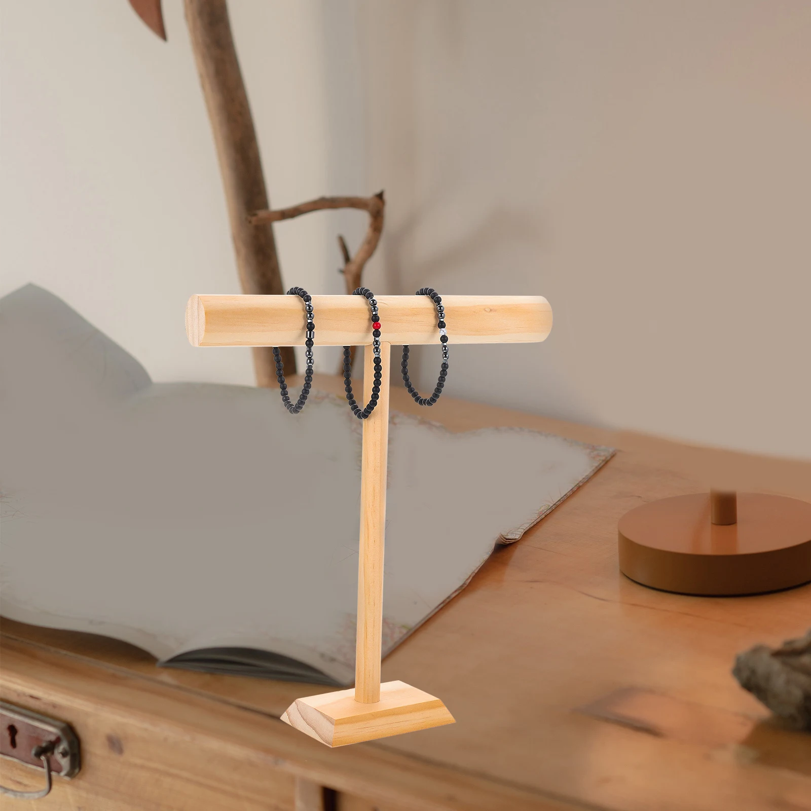 

1Pcs Wooden Jewelry Rack Bracelet Display Stand Elegant Tabletop Organizer Multifunctional Necklace Holder