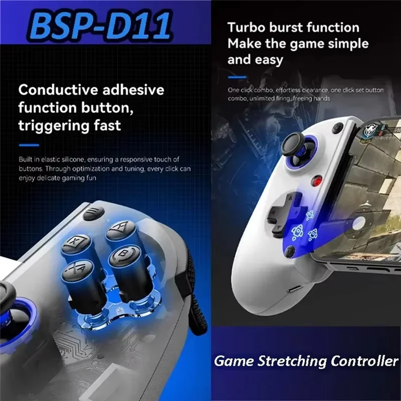L72A-BSP-D11S Drahtloses Spiel-Gamepad für Mobiltelefone mit Lüfter für Switch/PS4/PS3-Controller Unterstützt Android Harmonyos HID-Modus A