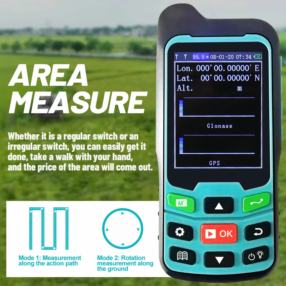 Mileseey GPS/Plough Land Meter MC8066 Handheld GPS Area meter Tester Land Measuring Instrument Plough Navigation Land Area Meter