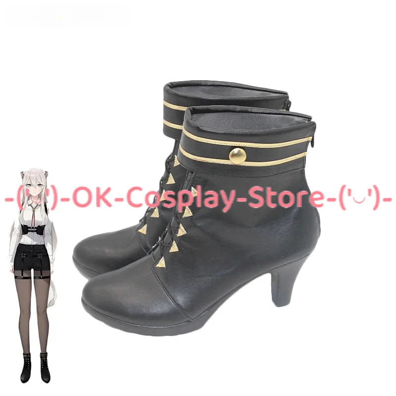 Shishiro Botan Cosplay Shoes Halloween Carnival Boots VTuber Cosplay Prop PU Leather Shoes Custom Made