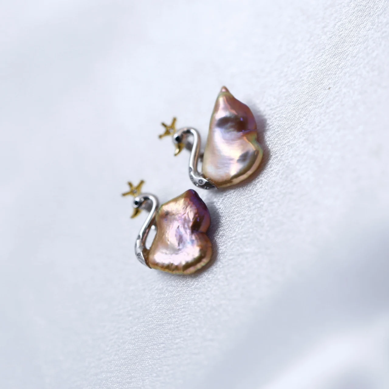 Exquisite and Compact Natural Freshwater Keshi Swan Baroque Pearl Silver Pendant Fine Jewelry Festival Gift for Girl view 3