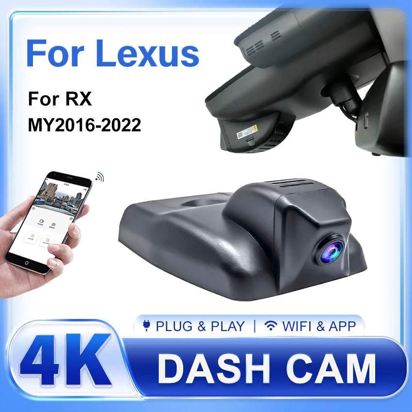 4K Dash Cam Camera 2160P Car DVR Recorder For Lexus RX 200t 300 for Lexus RX 350 for Lexus RX 450h for Lexus RX AL20 2016-2022