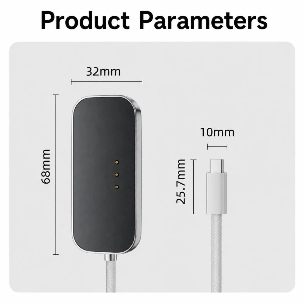 18W Fast Charging Magnetic Charging Cable 2m Nylon Braided USB-C Charging Cable for iPad Air 4/5/Air 2024 2025/Pro 1-4