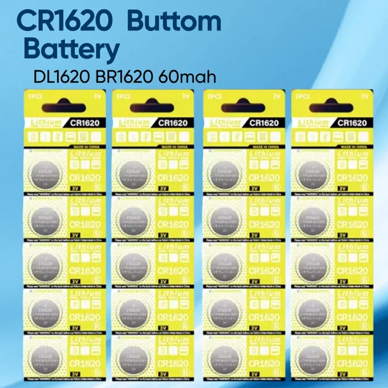 CR1620 battery CR1620 button battery watch calculator car remote control scale shaver DL1620 BR1620 lithium button battery 60mah