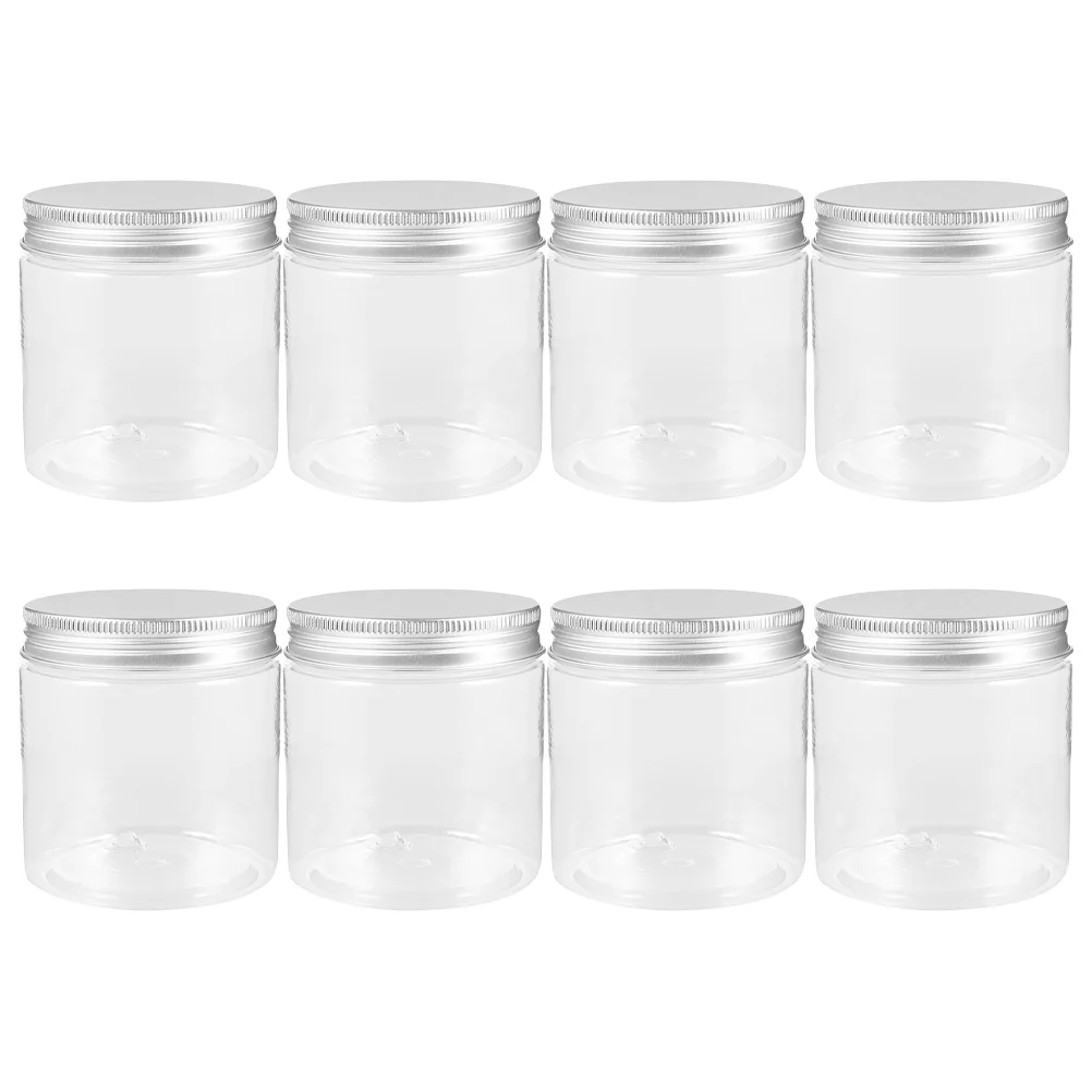 

8 Pcs Silver Aluminum Cap Bottle Small Jar With Lid Small Fruits Bottles Sealing Plastic Lidded The Pet Honey Storage