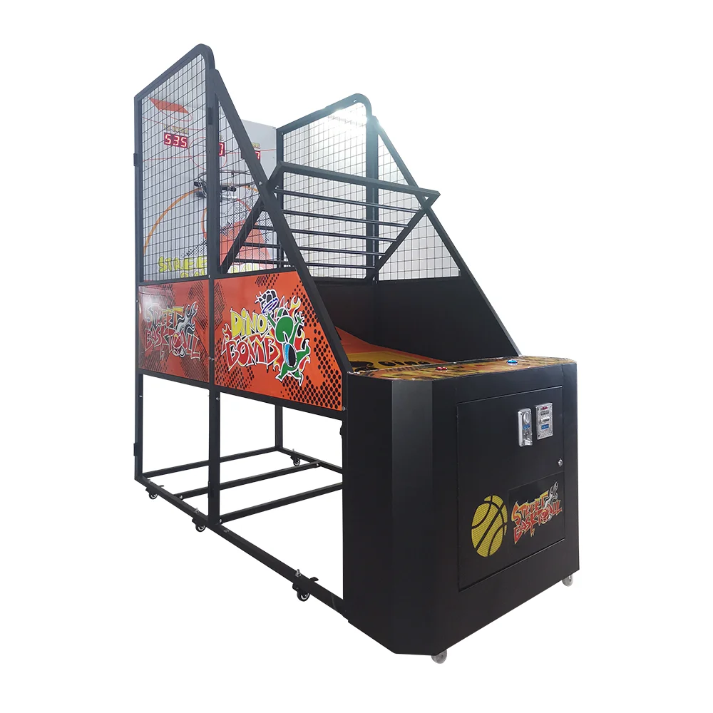 High Quality Metal Training Arcade Basketball Shooting Machine English Language Normal Basketball Shoot Game