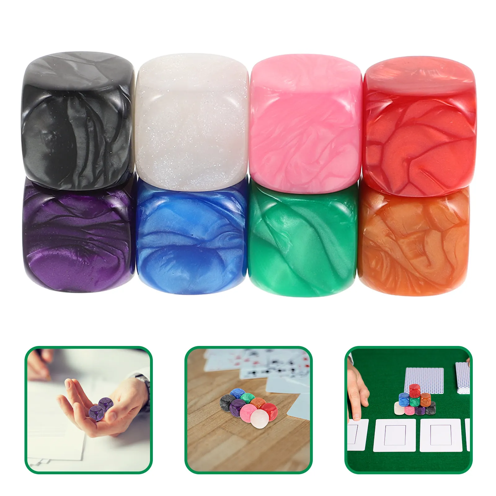 

8 Pcs Decorative Token Blank Blocks Anxiety Relieve Acrylic Dices Counting Building Educational
