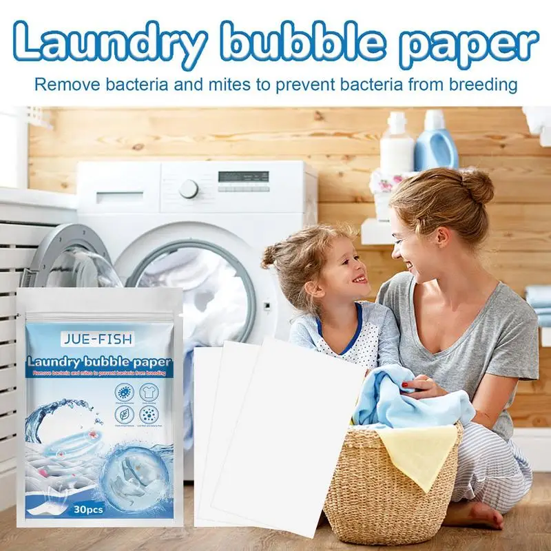 30Pc/bag Laundry Tablets Sheet Underwear Children Clothing Laundry Soap Concentrated Steril-ize Deep Cleaning Powder Detergent