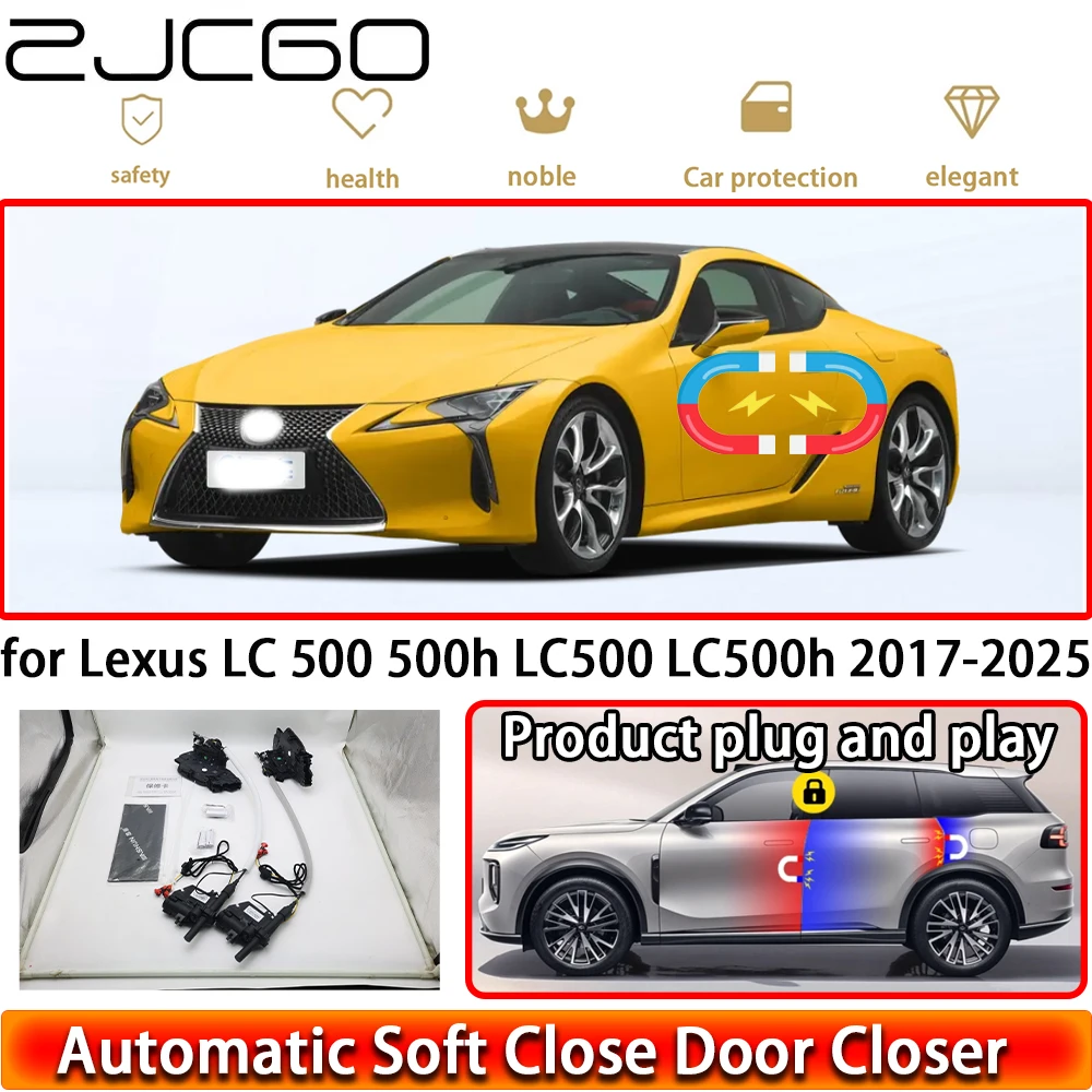 

ZJCGO for Lexus UX UX200 UX250h UX300h UX300e 2019-2025 Soft Close Door Kit Power Closing Latch System Auto Pull Door Easy Close