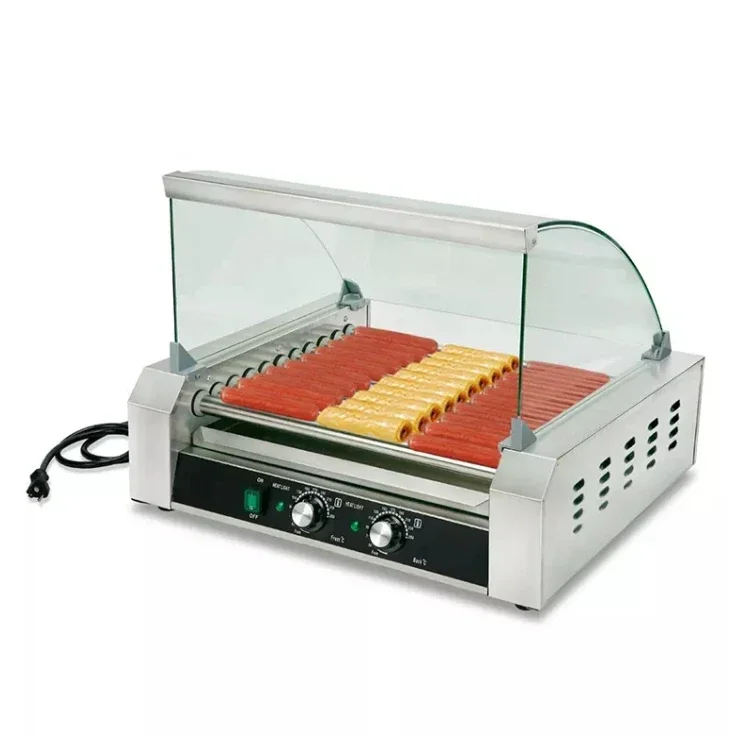 

Hot Dog 11 Roller 27 Dogs Grill Cooking Commercial Machine Automatic Sausage Roaster Hot Dog Machine Sausage Roasting Machine