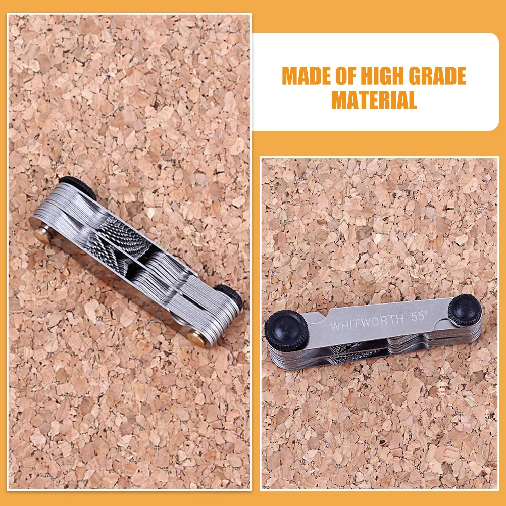 

Screw Thread Pitch Gauge Tool Center Gage for Lathe Cutting Measuring Inch Metric R159 Silver Thread Pitch Gauge Tool