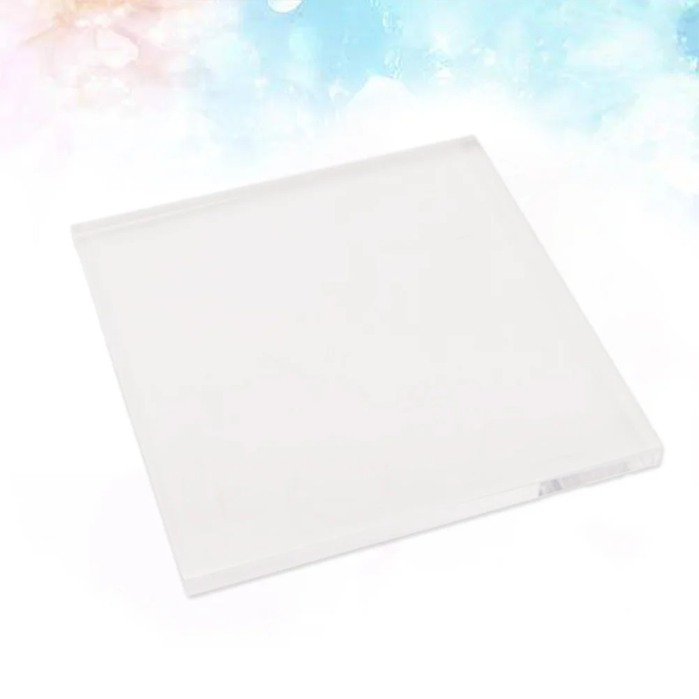 

Acrylic Stamping Block Transparent 15x15cm Square Shape Comfortable Grip for Crafting Scrapbook Cards Invitations Journal Clear