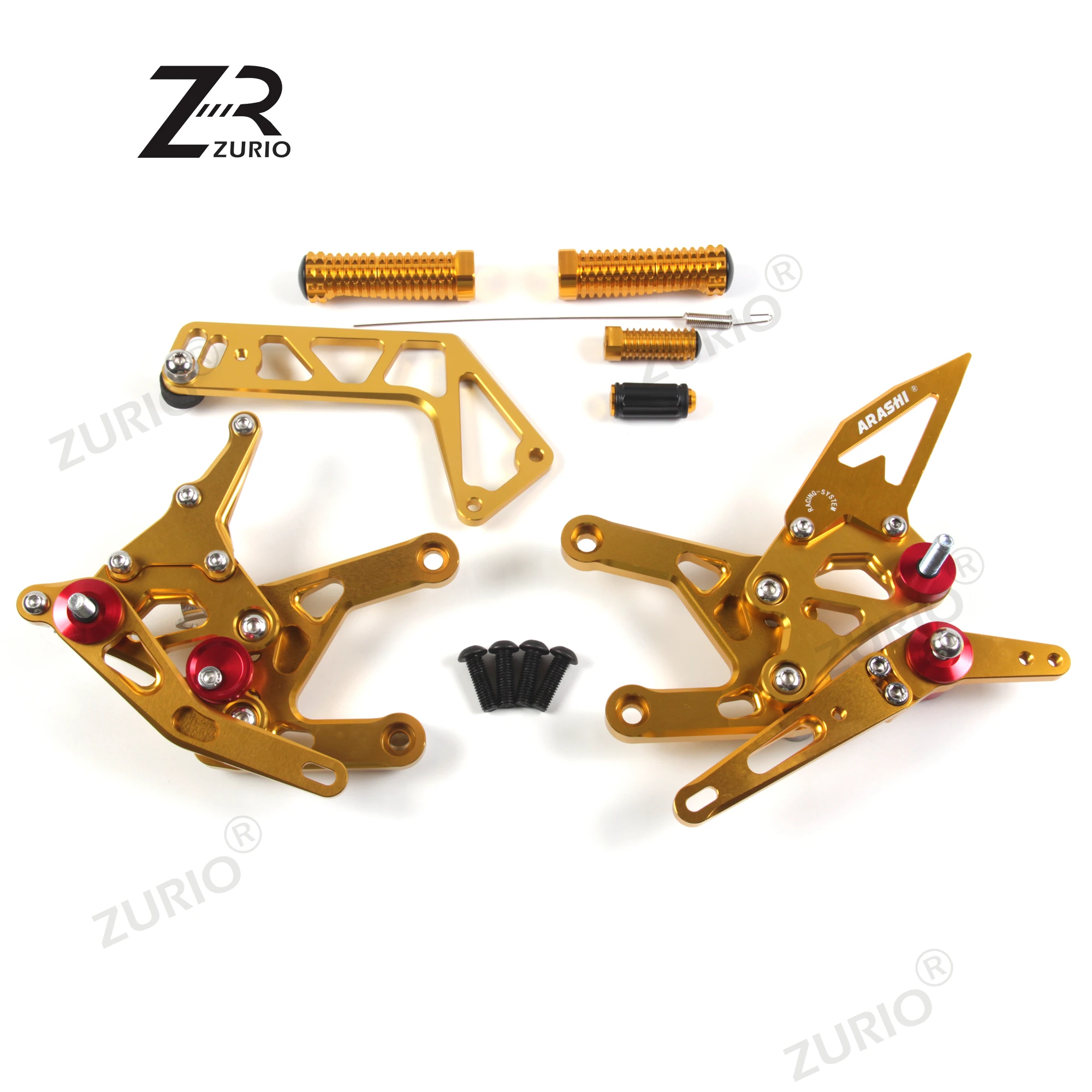 

ZURIO For YAMAHA YZF-R1 CNC Adjustable Footrest Foot Pegs YZF R1 2015 - 2023 Rider Rearset R1M R1S RN32 RN 32 2016 2017 2018