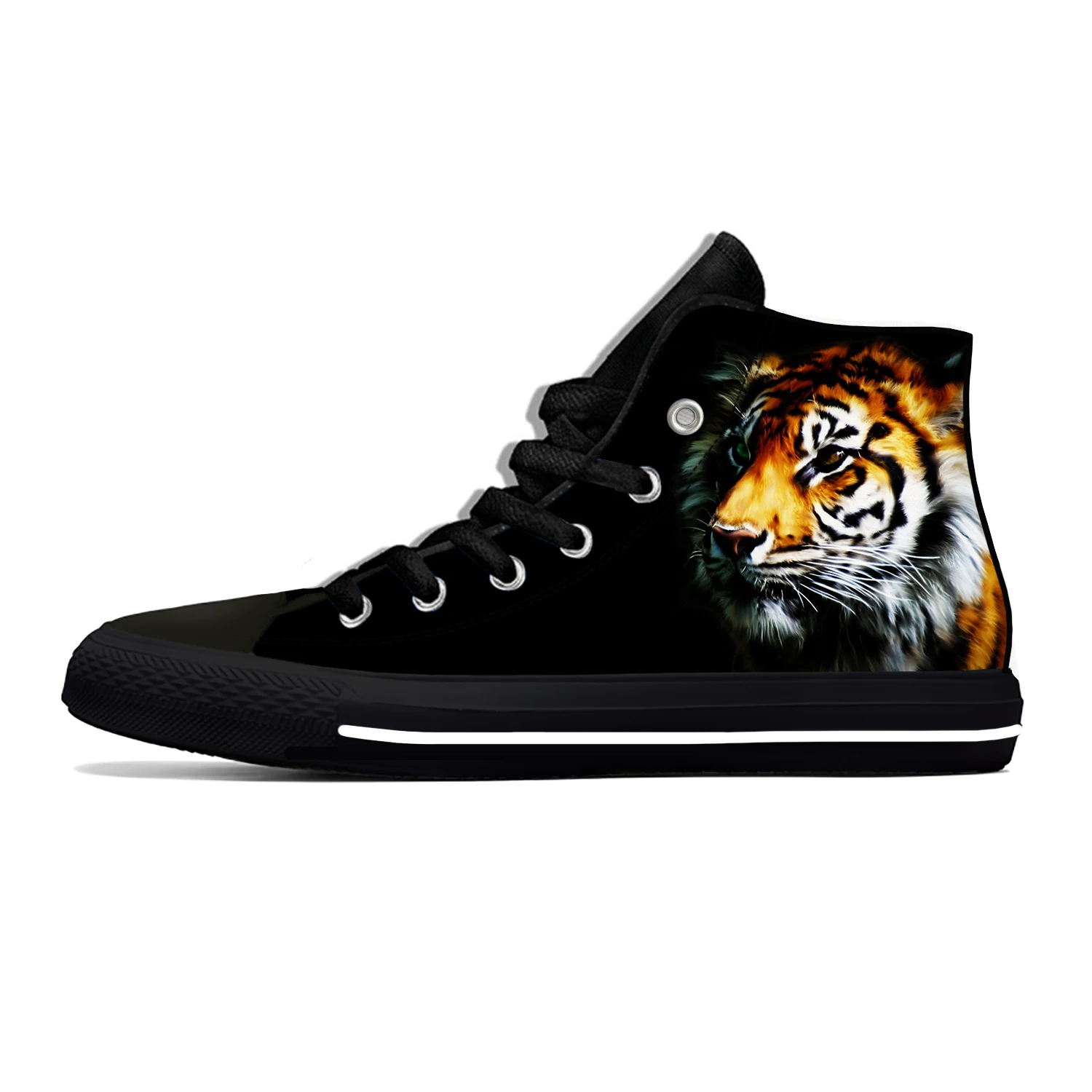 Fashion Casual Animal Tiger High Top Sneakers Mens Womens Teenager High Quality Canvas Sneaker Custom Built Couple Shoes