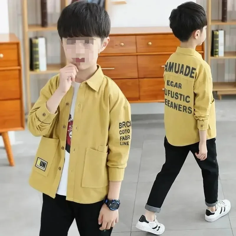 Boys' Long sleeved Shirt Spring and Autumn 2026 New Collection Children's Pure Cotton Korean Edition Shirt Coat