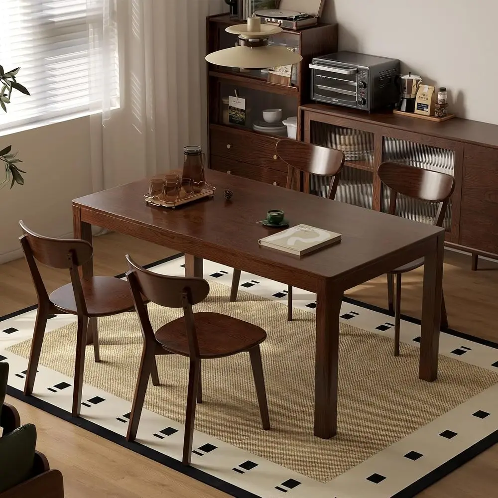 Dining Chairs, Kitchen Chairs, 100% Solid Wood Modern Dinner Chair with Curved Backrest, Dining Room Chair for Kitchen, Living R