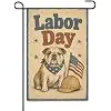 NGZ Labor Day Garden Flag Ribbon Badge Home Yard 12x18 Inch Labor Day Linen llz