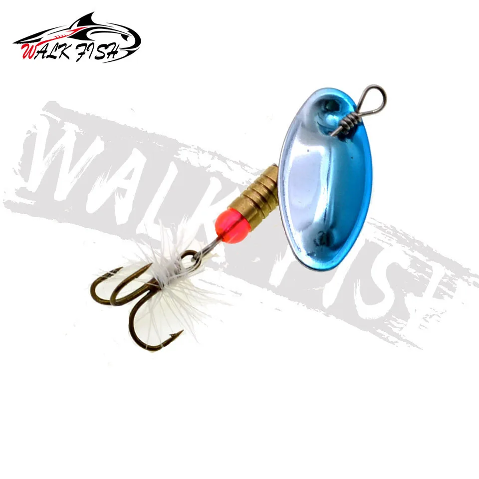 WALK FISH 1PCS Spinner Fishing Lure 2.3g 3g 3.5g 5.5g Spoon Sequins Metal Hard Bait Treble Hooks Wobblers Bass Pesca Tackle