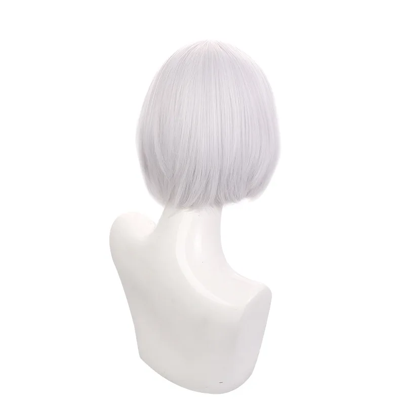 O detetive já está morto. Peruca cospaly para Sestia, peruca cosplay Sestia, cabelo branco com onda interna branca e grampo de cabelo.