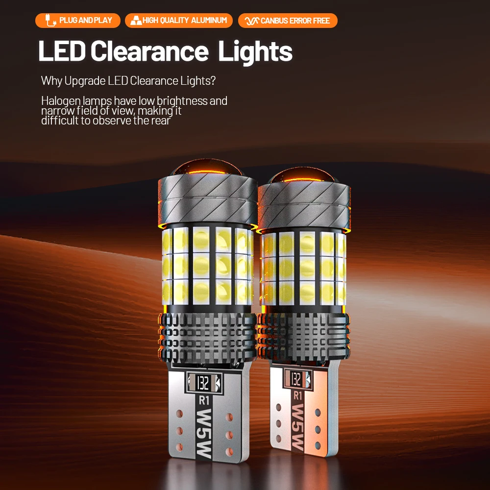 2pcs LED Clearance Light Parking Lamp Bulb W5W T10 For Nissan GT-R Juke Leaf Maxima Micra NV200 Pulsar Qashqai Note Tiida Murano
