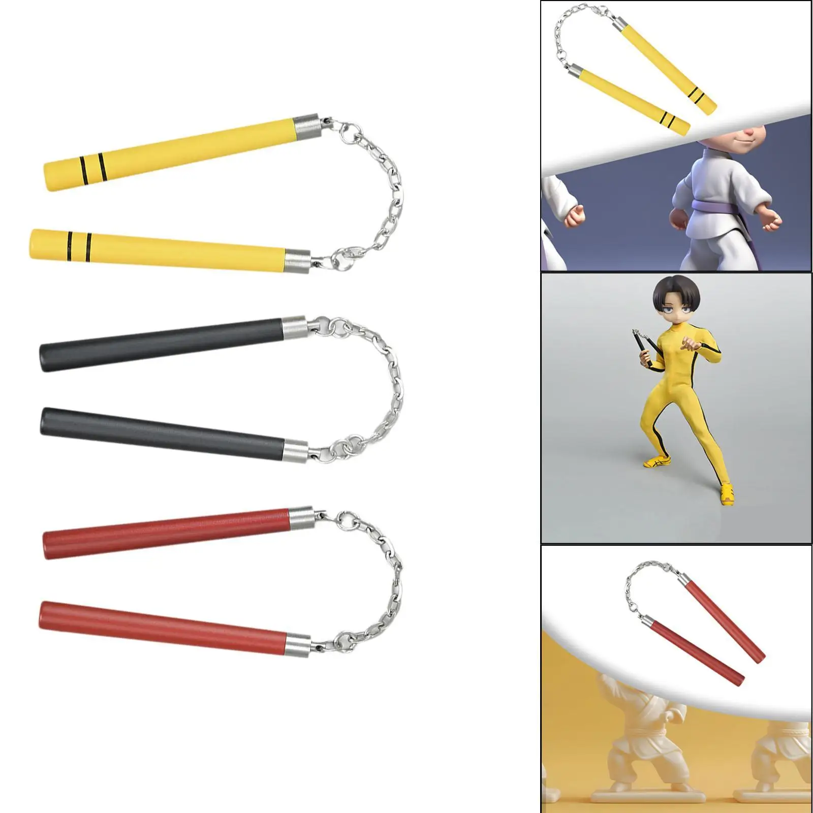 Nunchucks Miniatur im Maßstab 1/6 für männliche Action figuren des 12-Zoll-Puppenmodells