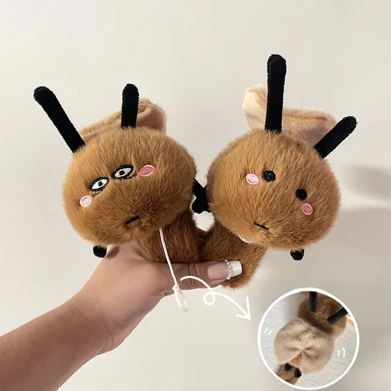 Cartoon Stretchable Wing Cockroach Clap Circle Toys Slap Snap Wrap Wristband Bracelet Fluffty Stuffed Plush Doll Hand Ring Gift