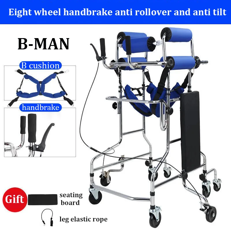 Upgrade The Eight Wheeled Walking Bike, A Walking Aid For Elderly Lower Limb Training Rehabilitation Standing Stand