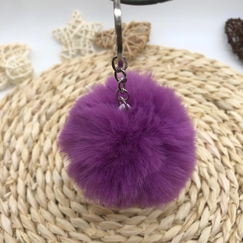 Wholesale Multicolor Furry Pom Pom Keychain, Fun Gift