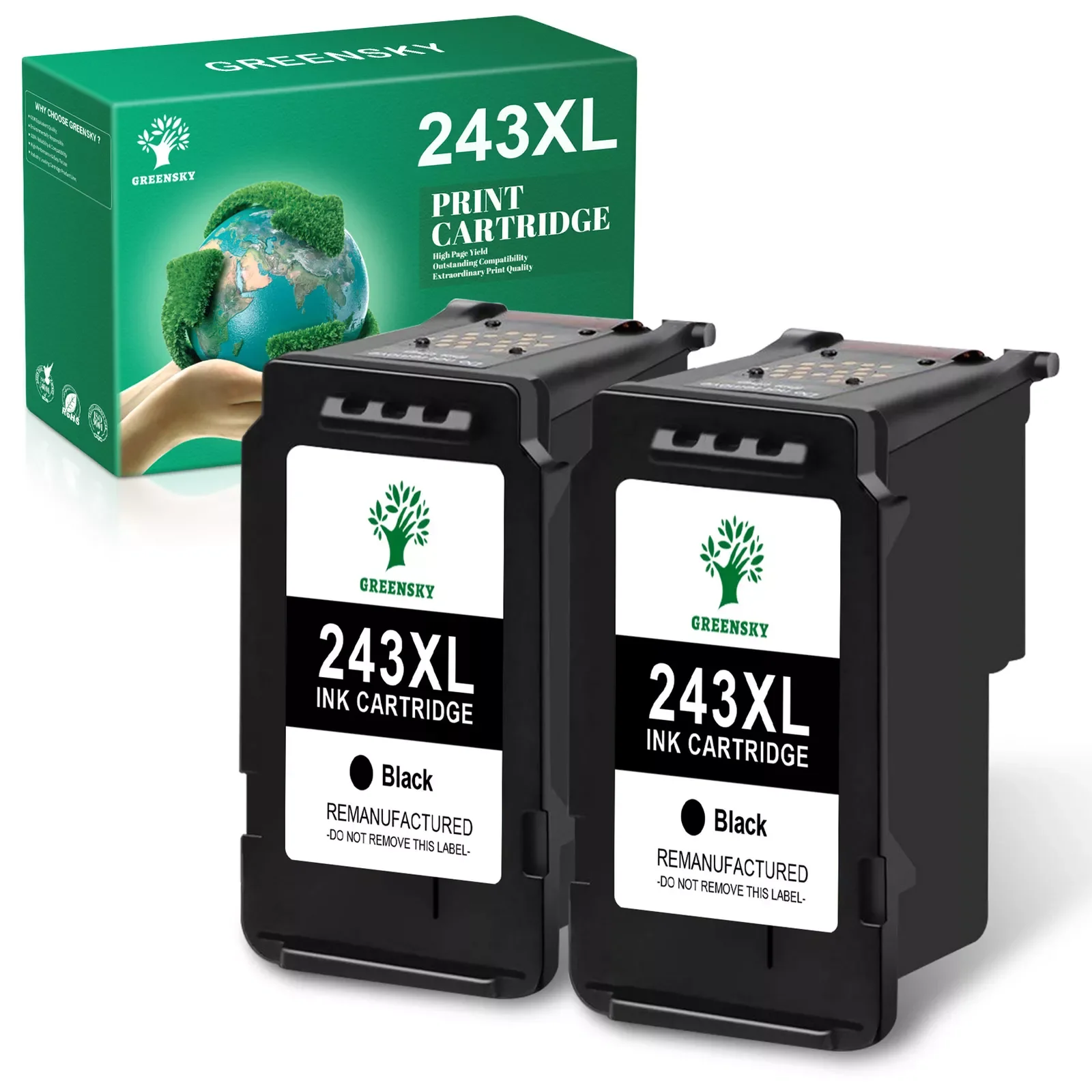 2x PG243 PG-243 XL Black Ink Cartridge Compatible for Canon Series Printer