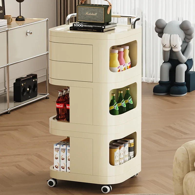 Large Bedside Tables Cabinet Storage Organization Go Cart with Wheels Drawer Dressers for Bedroom Multifunction Home Furniture