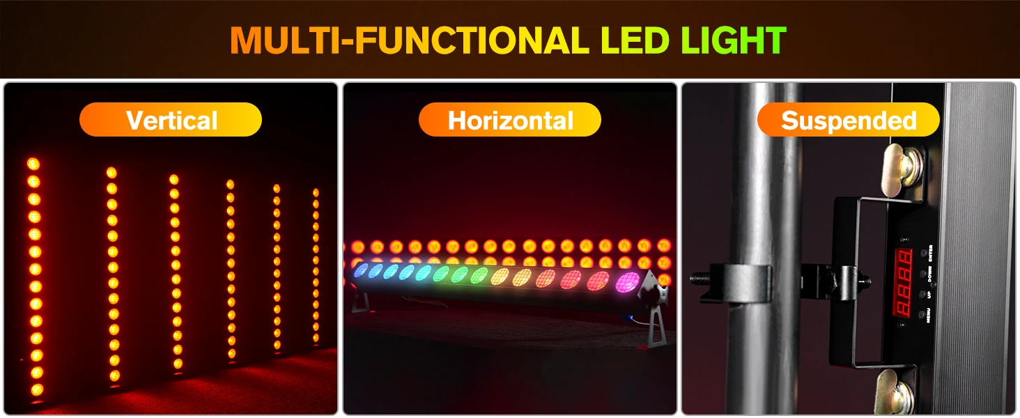 Yiflamefly 150W Wandfluter 14x20W RGBW COB LED Bühnenlicht DMX Pixel-Steuerung Hintergrundbeleuchtung für Hochzeit Party Bar KTV Club – Detail 6