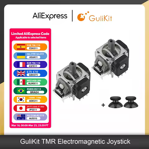 10 Pairs GuliKit TMR Electromagnetic Joystick with Caps for PS4 PS5 Controller Switch Pro Xbox Series Game Accessories Repair