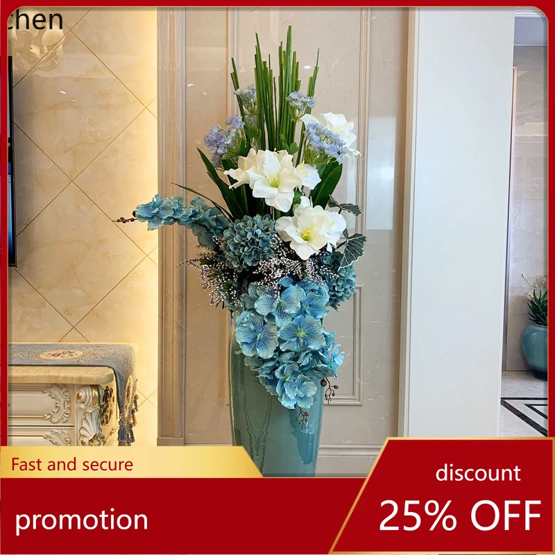 HT ceramic vase ornament living room flower arrangement new Chinese modern light luxury decoration home aesthetic room decor