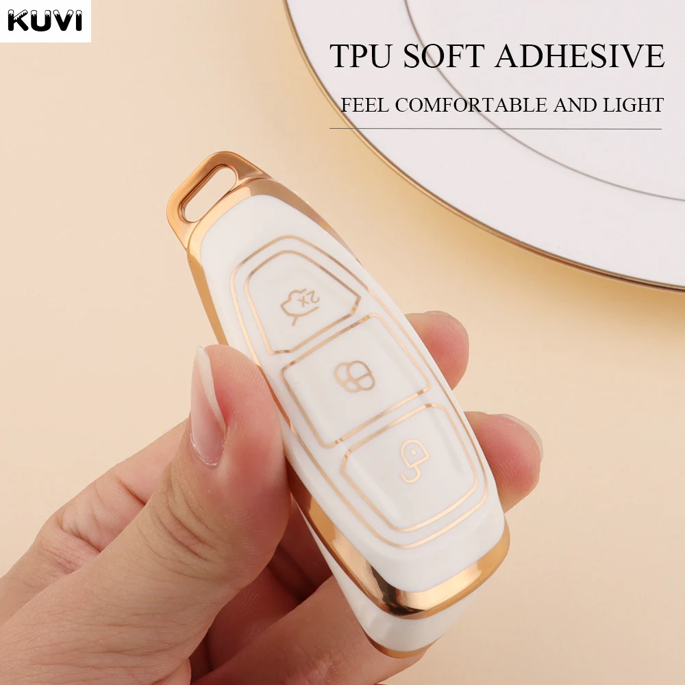 New TPU Car Smart Key Case Cover Shell For Ford Focus 3 4 ST Mondeo MK3 MK4 Fiesta Fusion Kuga Ecosport Protect Fob Accessories